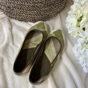 Burberry Green Plaid Slip on Sneaker Size 37